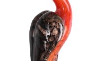 Flamingo rosu-figurina din sticla Murano