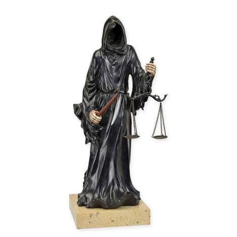 Moartea-statueta din bronz cu un soclu din marmura