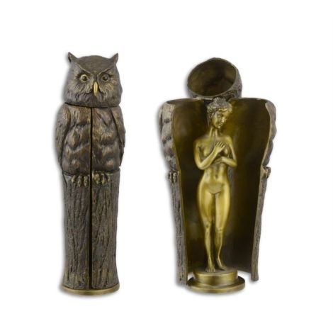Bufnita si fecioara- statueta vieneza din bronz ma