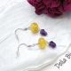 Cercei handmade elegani - agat galben faetat i 