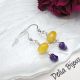Cercei handmade elegani - agat galben faetat i 