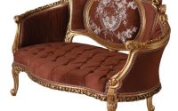 Sofa Rococo din lemn masiv cu tapiterie maro