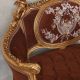 Sofa Rococo din lemn masiv cu tapiterie maro