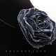 Colier handmade cu floare din denim reciclat bijut