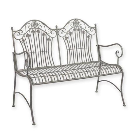 Banca gradina din fier forjat antik grey