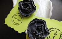 Brose florale - din blugi reciclati cod1413