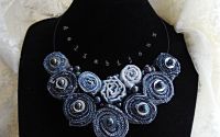 Colier Statement Handmade din Blugi Reciclai i M