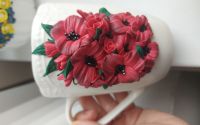 Cana flori fimo