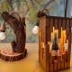 Lmpi handmade din lemn natural 