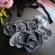 Colier statement cu flori din blugi reciclai cod