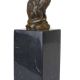 Pisica sezand-statueta bronz cu un soclu din marmu