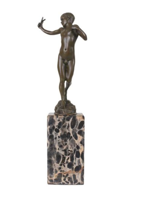Tanarul David cu prastie-statueta bronz