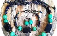 set apatit albastru si turcoaz verde