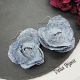 Cercei statement din blugi reciclat flori handmade