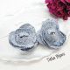 Cercei statement din blugi reciclat flori handmade