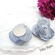 Cercei statement din blugi reciclat flori handmade