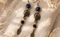 Cercei lungi cu lapis lazuli