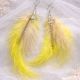 Cercei handmade din pene naturale 