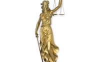 Justitia-statueta din rasini cu finisaj bronz
