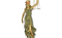 Justitia-statueta din rasini cu finisaj verde