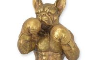 Bust buldog boxer-statueta din rasini speciale