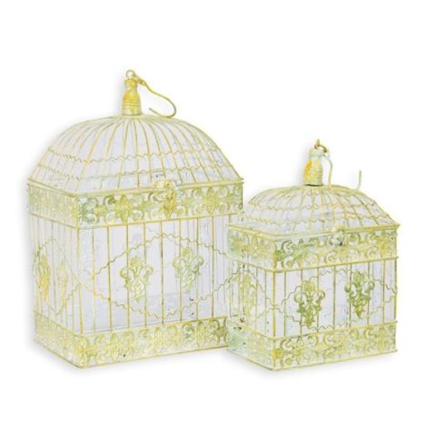 Set doua colivii patrate din fier forjat antik whi