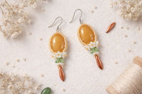 Cercei cu aventurin Amber Bloom