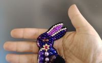 Broe handmade cusute cu mrgele i trasuri 