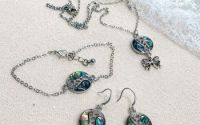 Set bijuterii cu scoici Abalone Paua  