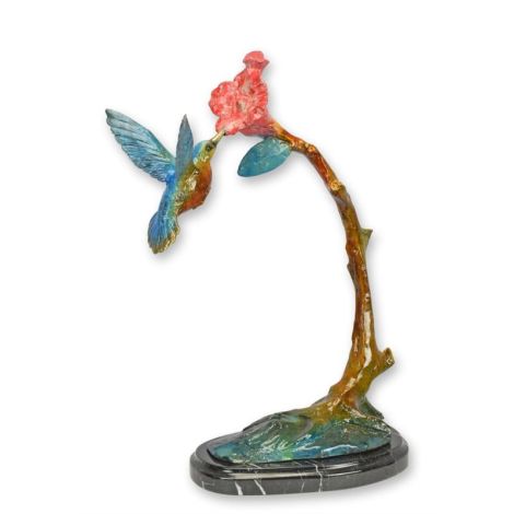 Colibri pe floare-statueta din bronz