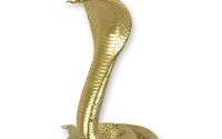 Cobra aurie-statueta din bronz cu soclu marmura