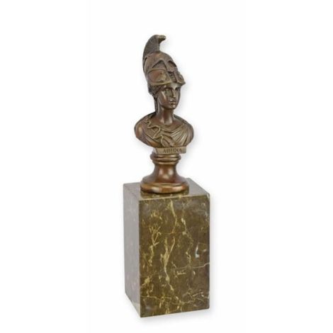 Atena-bust din bronz pe un soclu din marmuraAtena-