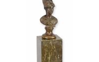 Atena-bust din bronz pe un soclu din marmuraAtena-