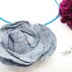 Colier handmade cu floare din denimblug reciclat 