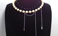 Colier elegant din perle Mallorca piersic cu lan