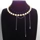 Colier elegant din perle Mallorca piersic cu lan