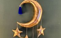 Decoratiune de perete "Luna aurie cu stele"