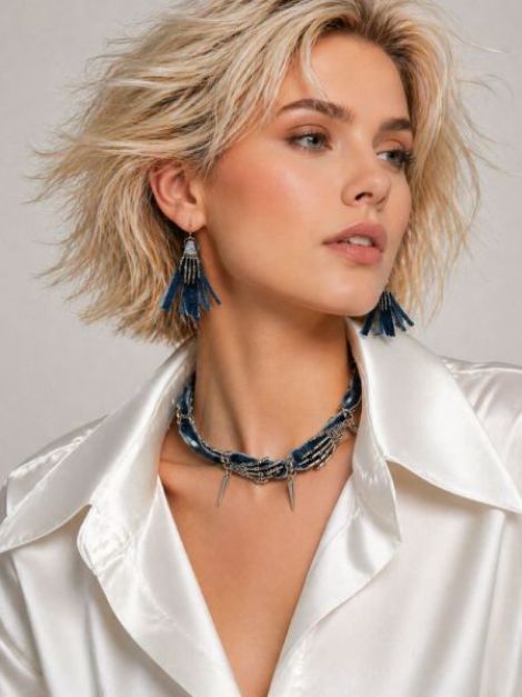 Set bijuterii din denim blugi