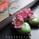 Cercei "Sakura Bloom Heart" Roz Delicat i Verde V