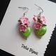 Cercei "Sakura Bloom Heart" Roz Delicat i Verde V