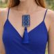 Colier albastru cu model geometric traditional