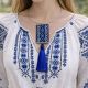 Colier albastru cu model geometric traditional