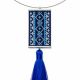 Colier albastru cu model geometric traditional