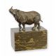Rinocer-statueta din bronz cu soclu marmura