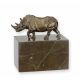 Rinocer-statueta din bronz cu soclu marmura