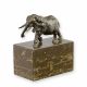 Elefant-statueta din bronz cu soclu marmura