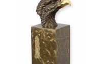 Cap de vultur-statueta din bronz cu soclu marmura