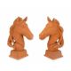 Set doua statuete capete de cal din fonta