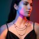 Set coliere multilayer din mrgele faetate roii 
