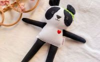 Urs panda - baietel broderie bambus